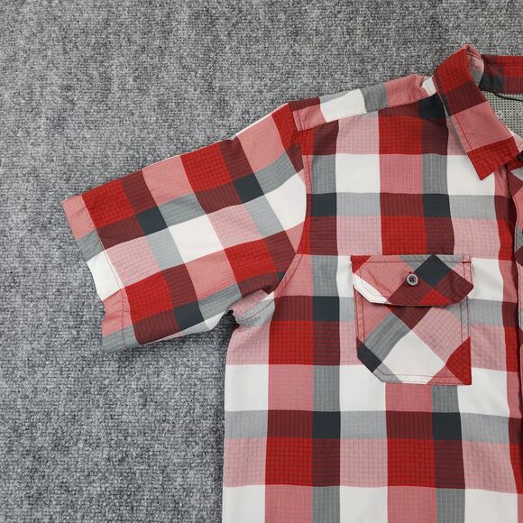 Orvis Shirt Men XL Red Plaid Classic Short Sleeve Hiking Button Up Casual Pocket - Picture 7 of 16